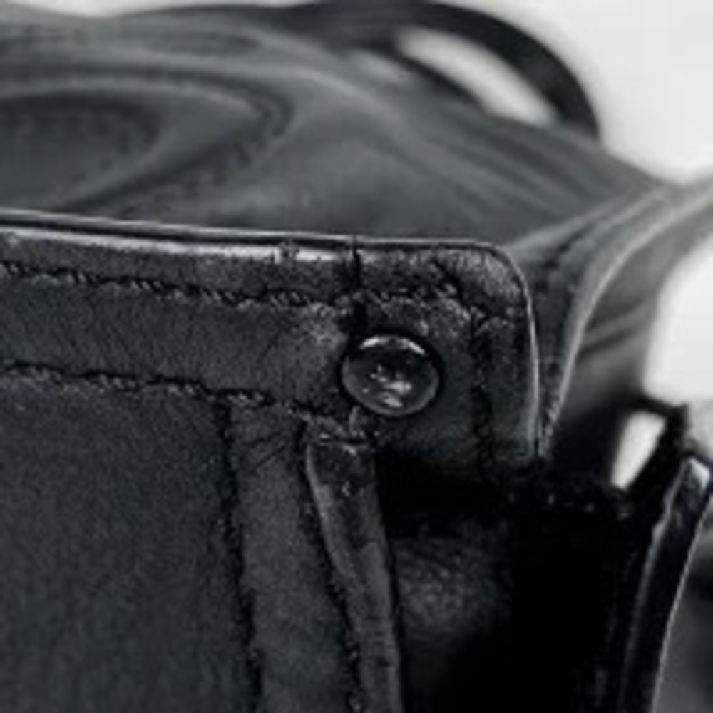 Loewe leather shopper Black bag tote embroidered Anagram Black